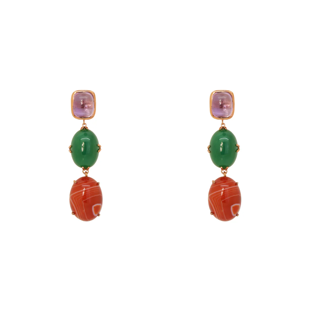 Amethyst and Agate Earrings - Image 4