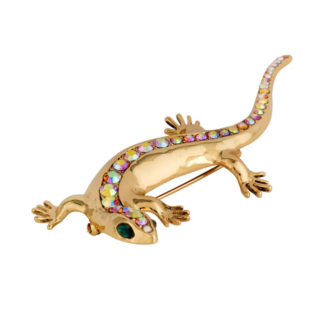Crystal Lined Lizard Brooch - Image 3