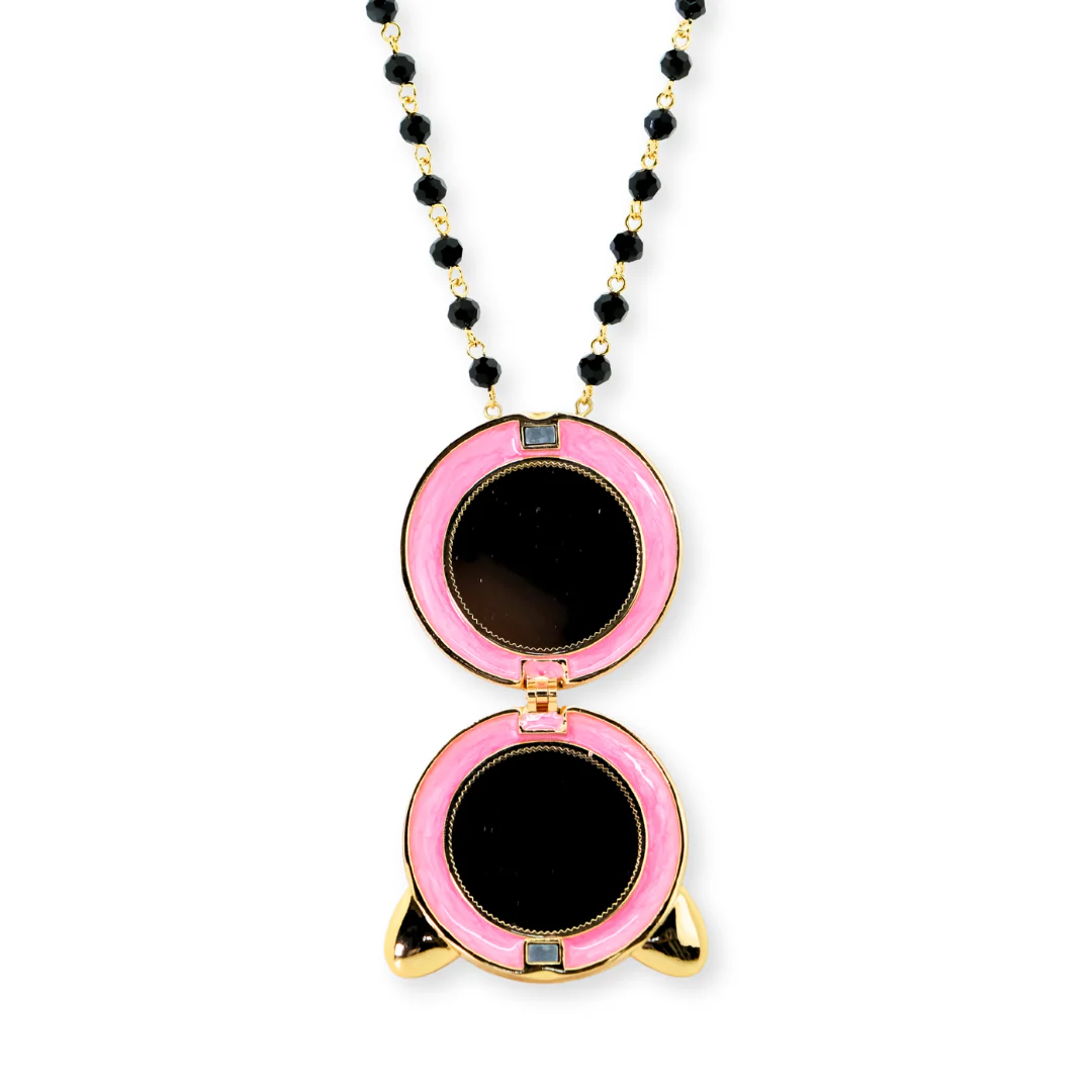 Cat Compact Mirror Necklace - Image 3