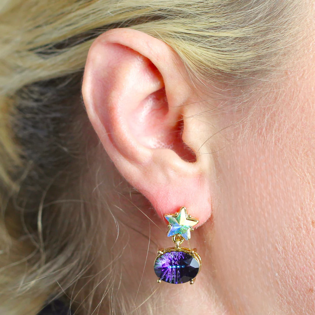 Celestial Crystal Star Earrings - Image 2