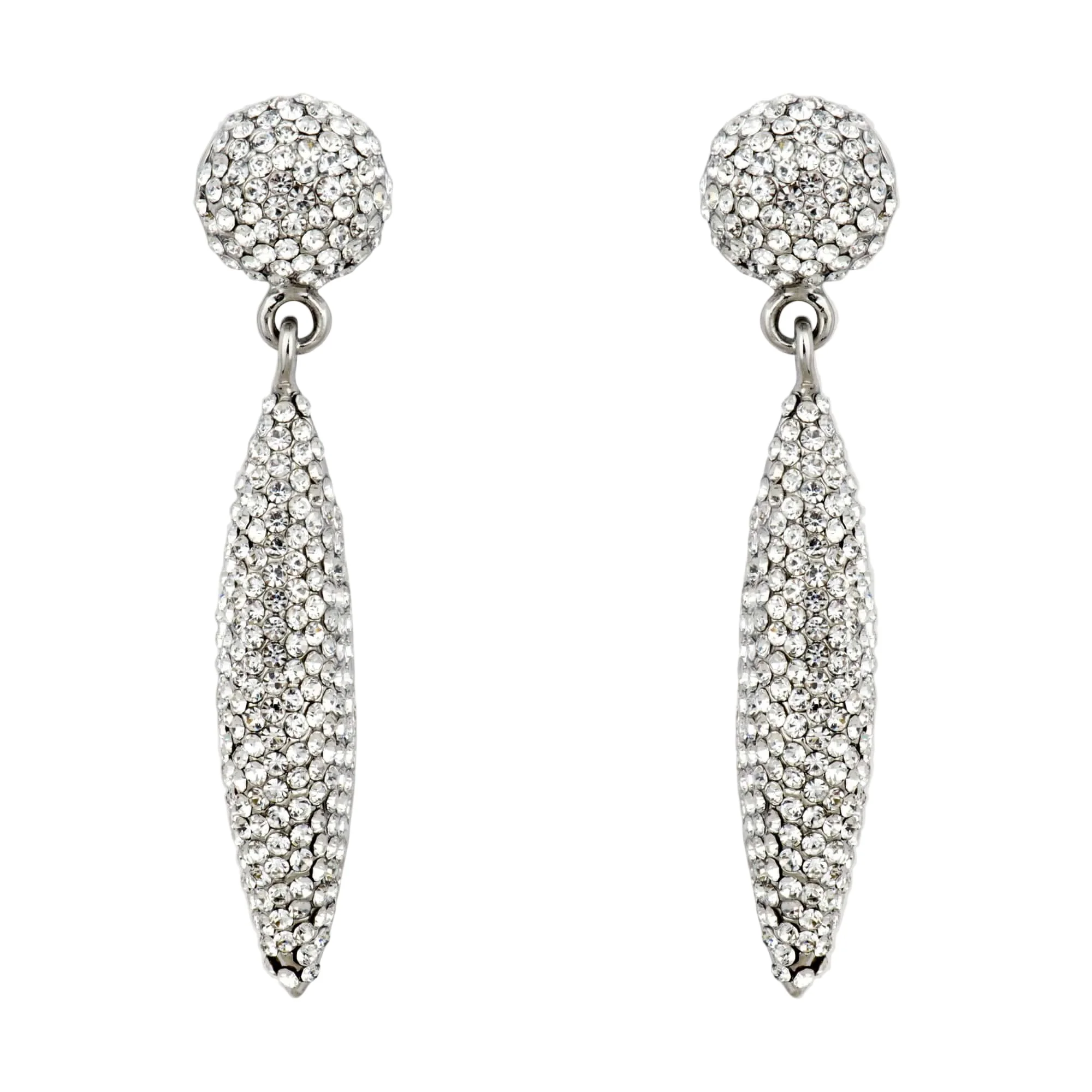 Crystal Stud & Cone Drop Earrings - Image 3
