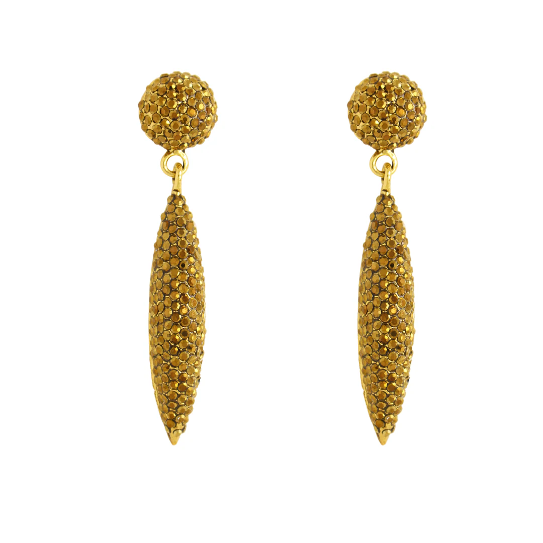 Crystal Stud & Cone Drop Earrings - Image 4