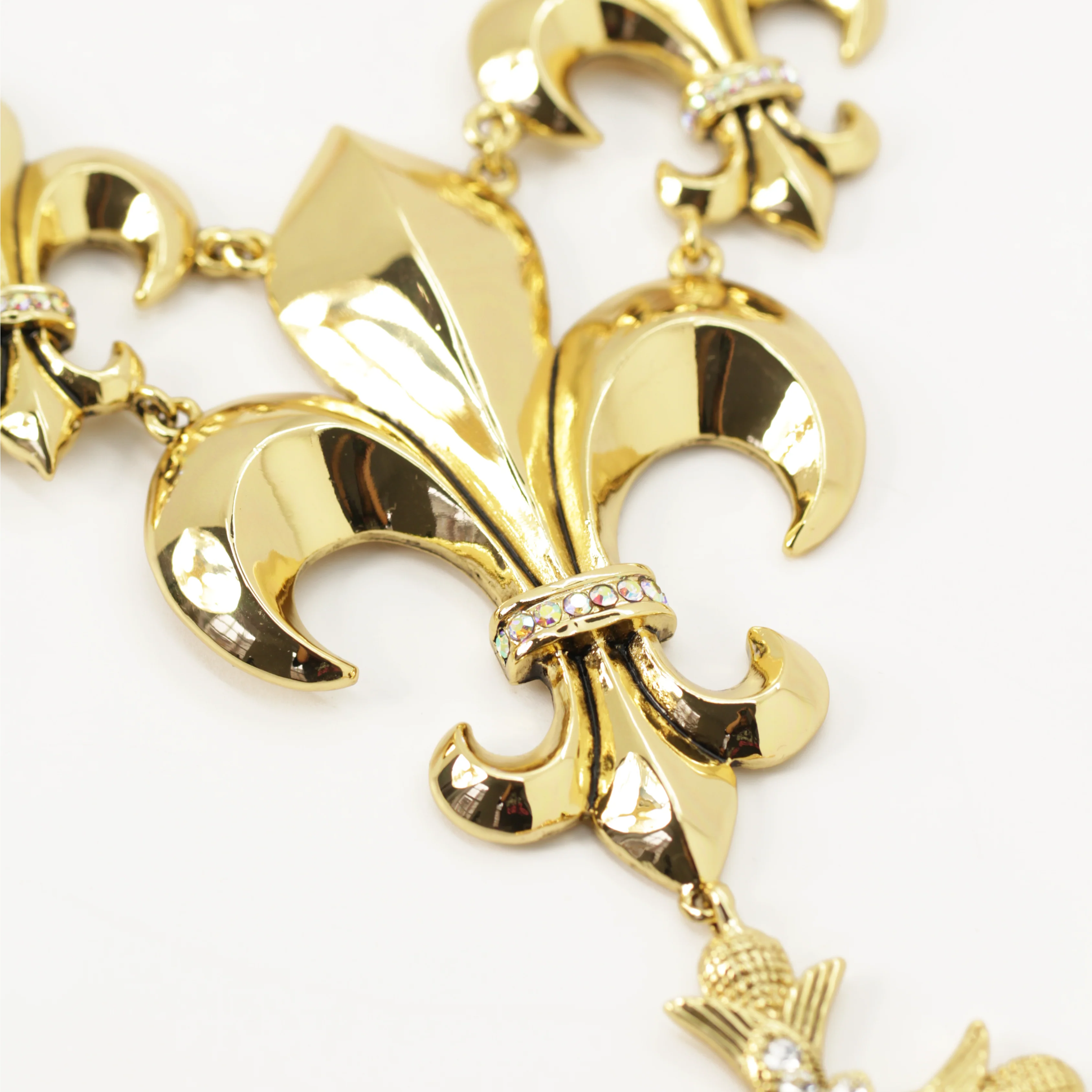 Cross Crown & Fleur De Lis Necklace - Image 2
