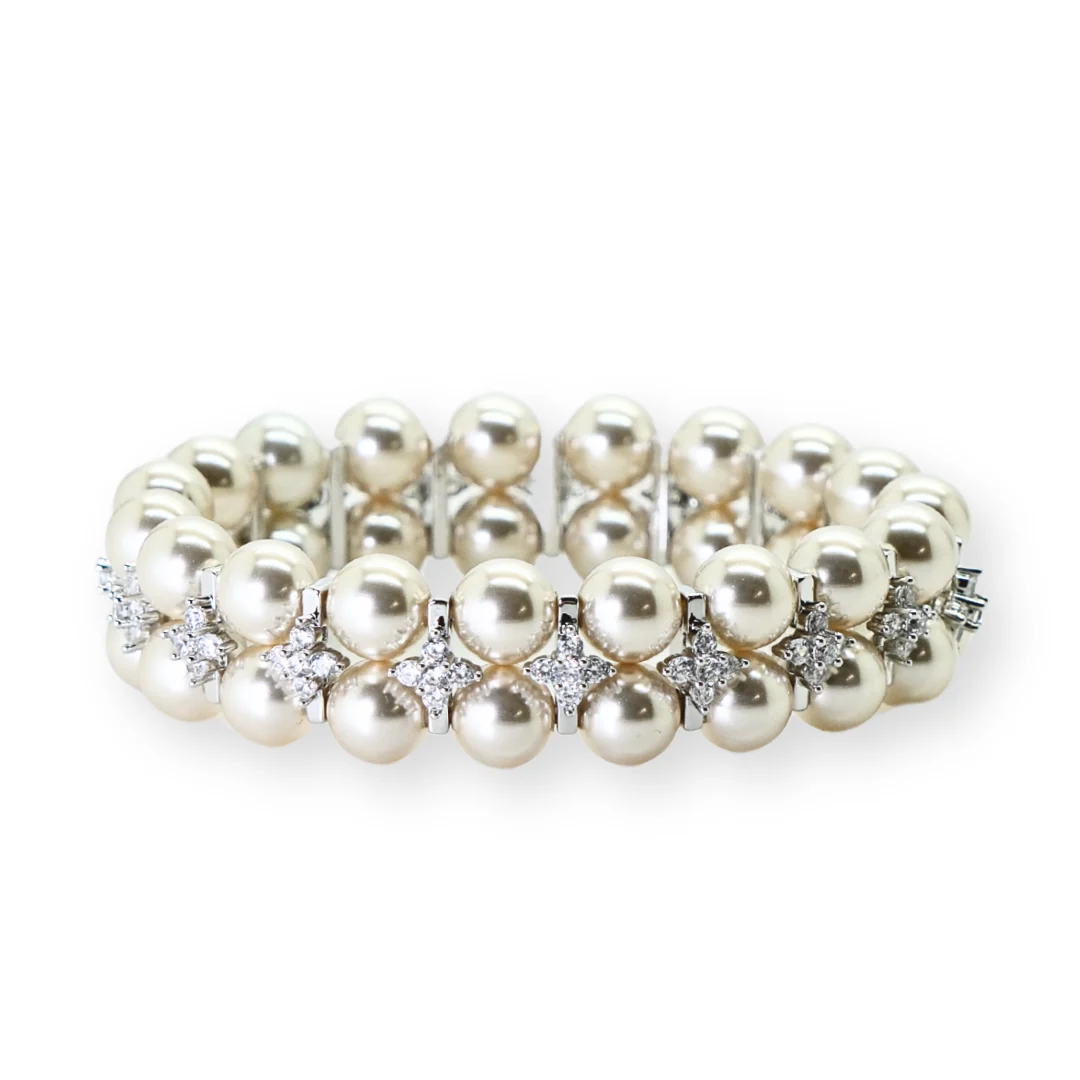 Crystal and Faux Pearl Bracelet - Image 2