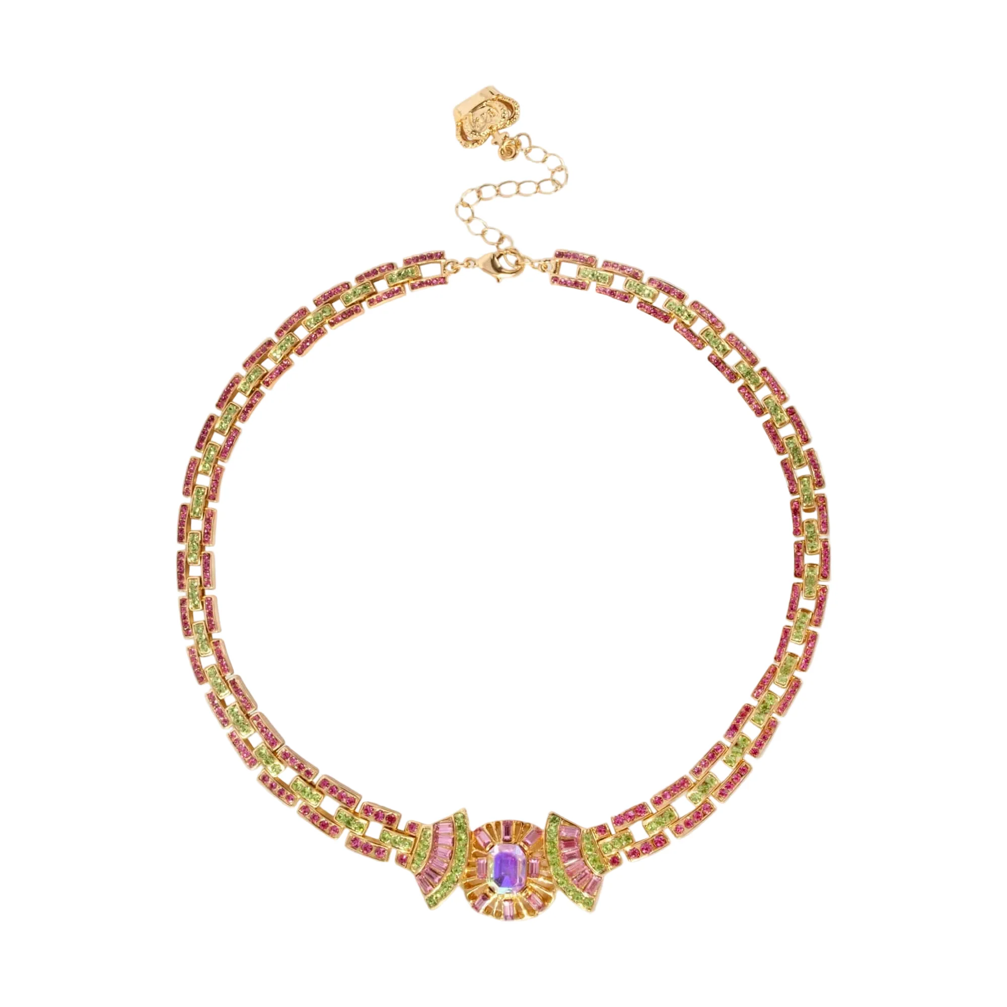 Crystal Art Deco Fan Necklace - Image 4