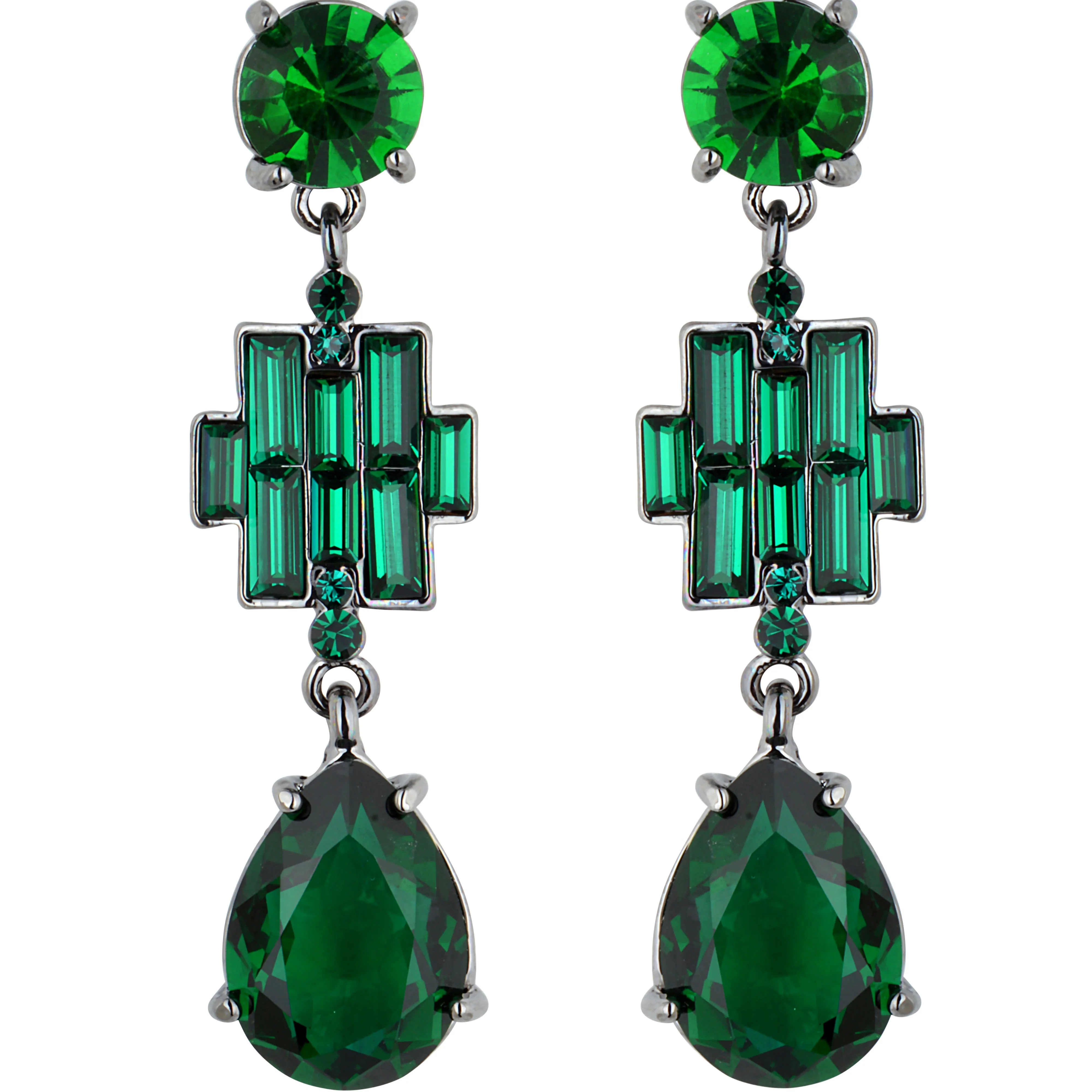 Crystal Art Deco Teardrop Earrings - Image 4