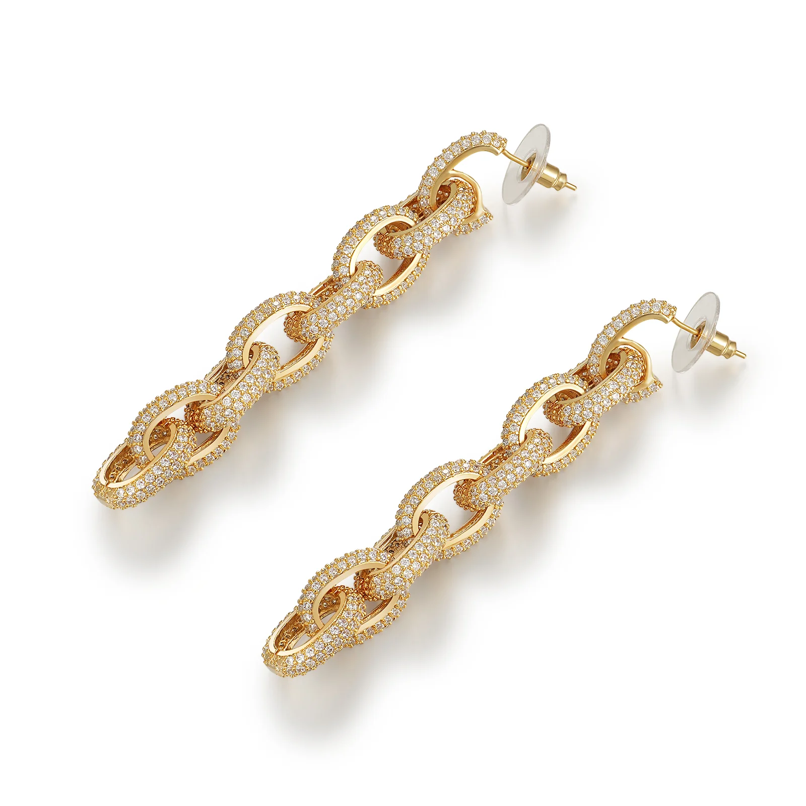Crystal Cable Link Earrings - Image 5