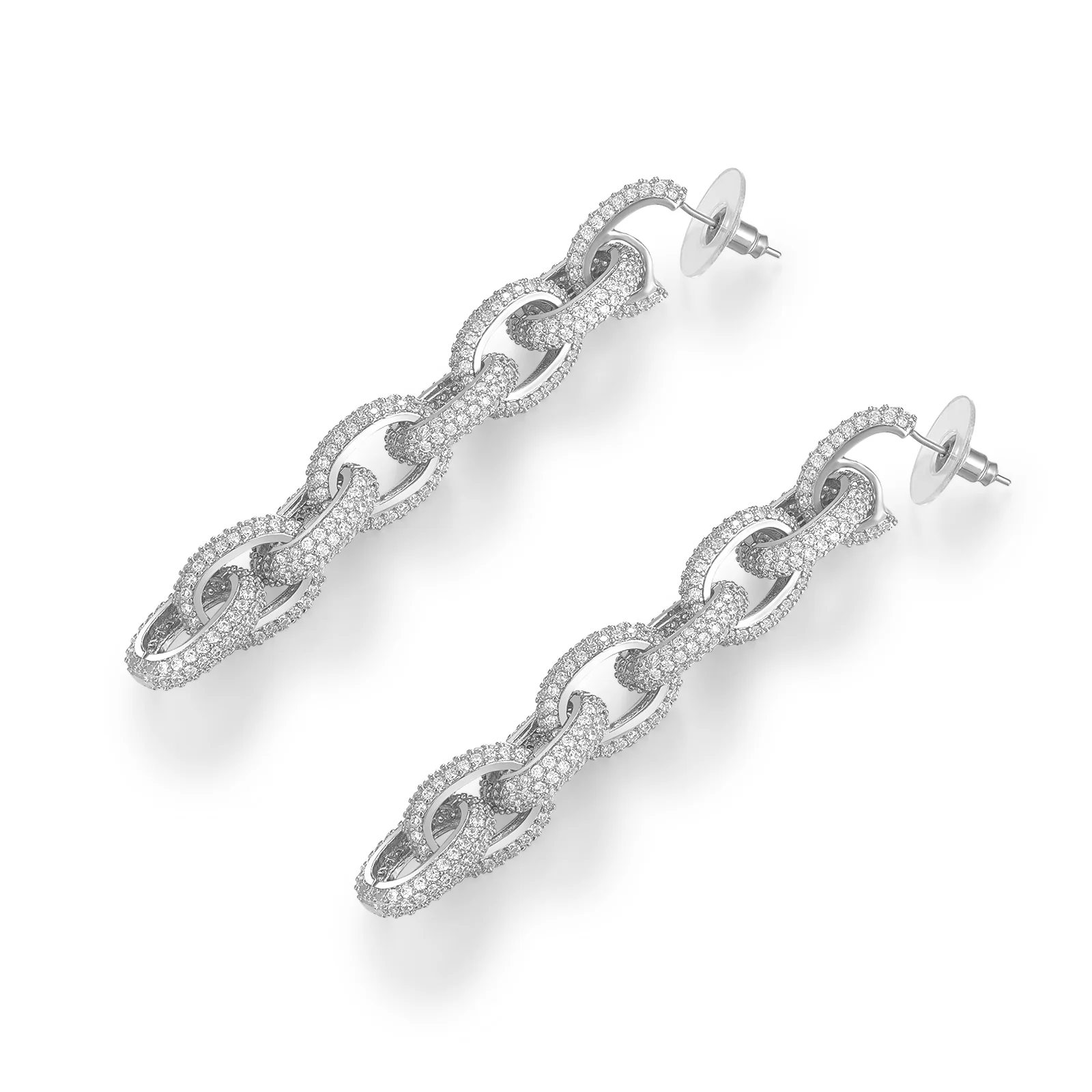Crystal Cable Link Earrings - Image 6