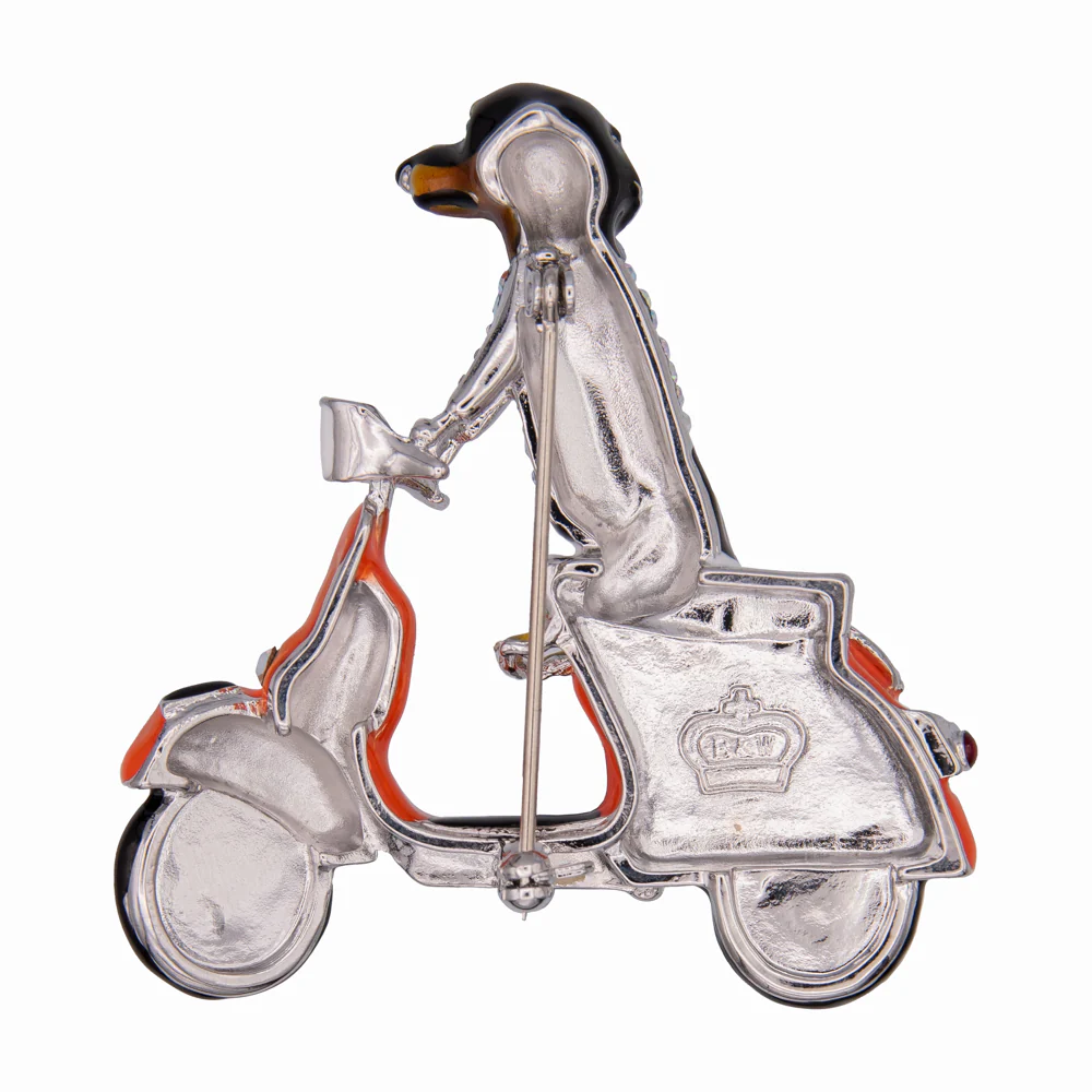 Dachshund on Scooter Brooch - Image 4