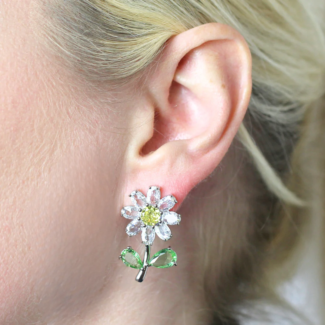 Crystal Daisy Earrings - Image 2