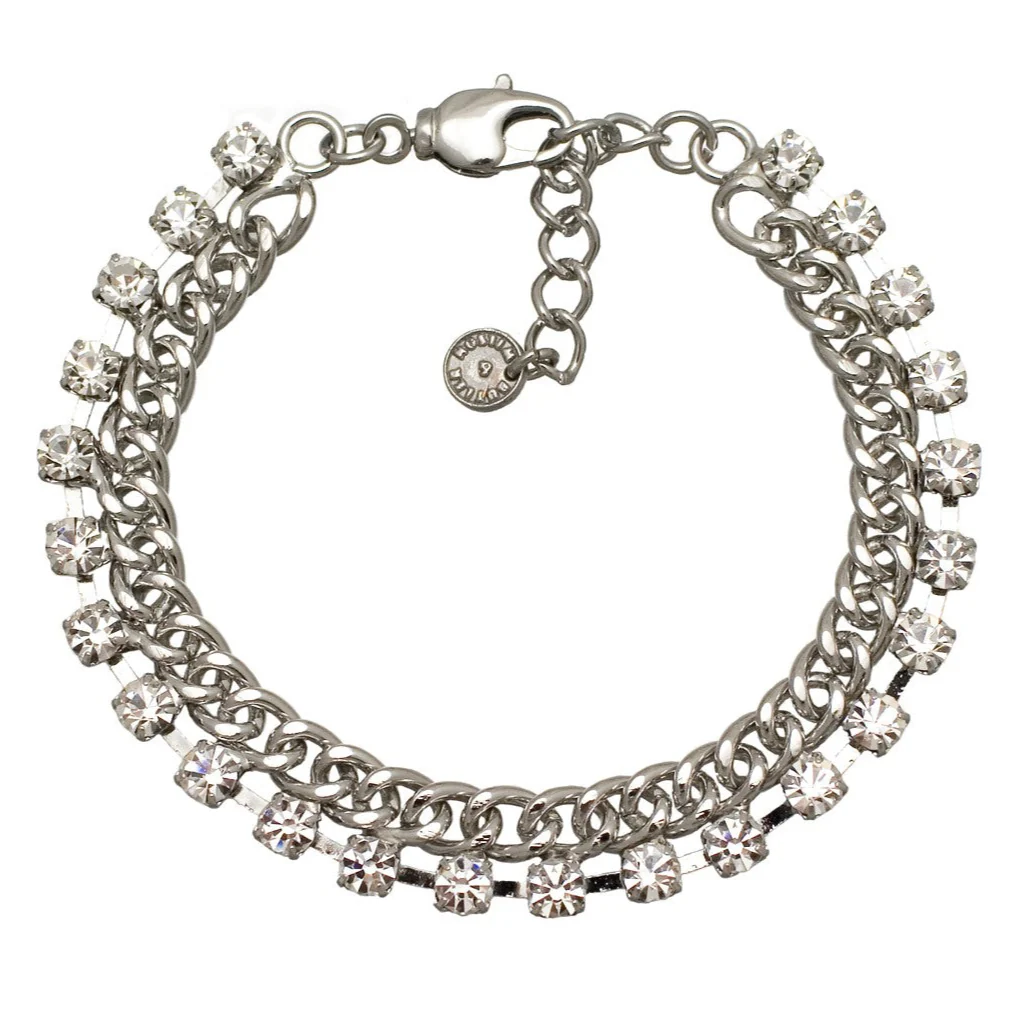 Crystal Lined Curb Chain Bracelet - Image 2