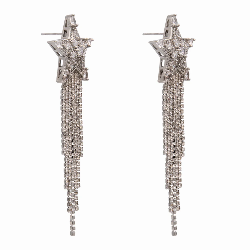 Crystal Star with Shower Drop Earrings - Image 3