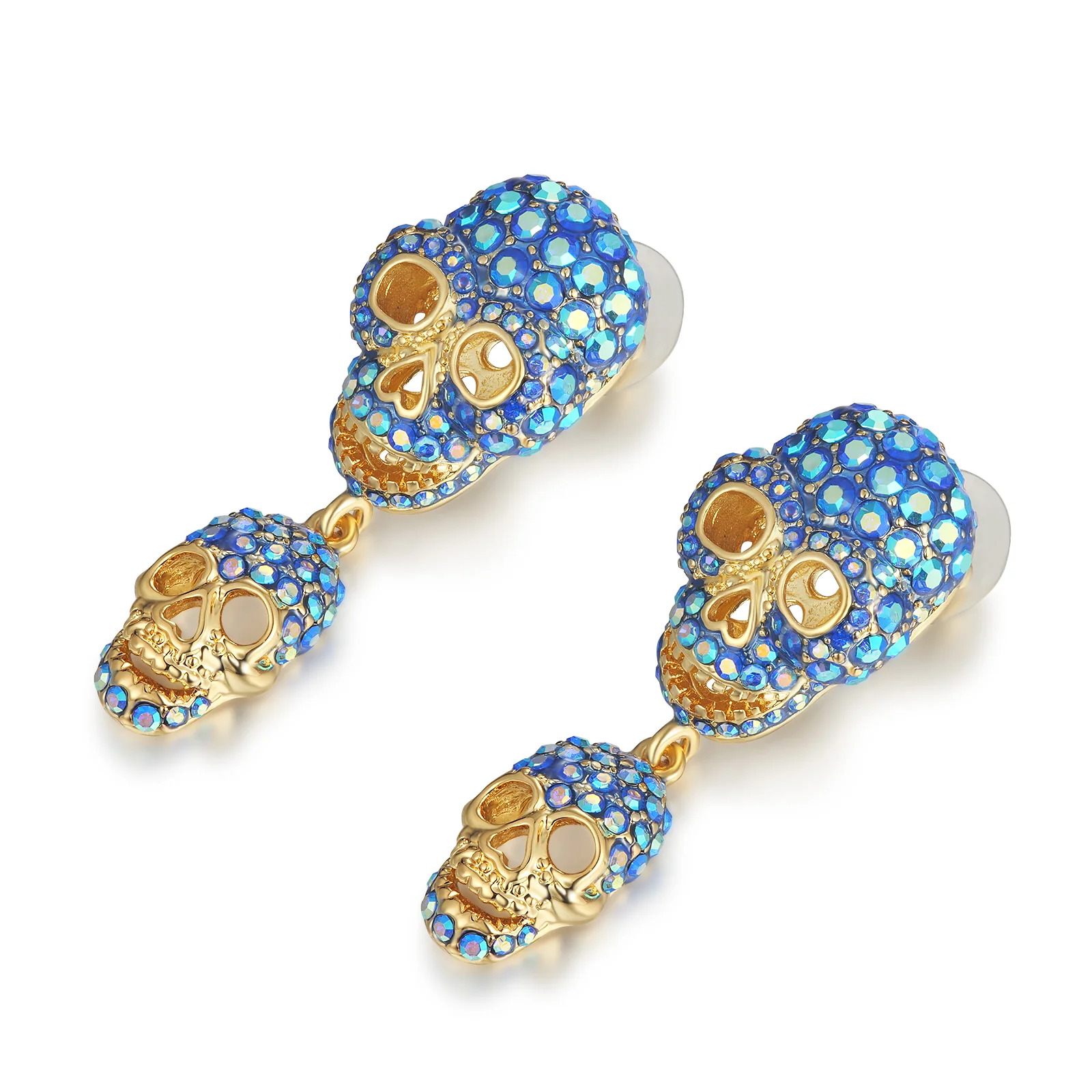 Double Crystal Skull Earrings - Image 11