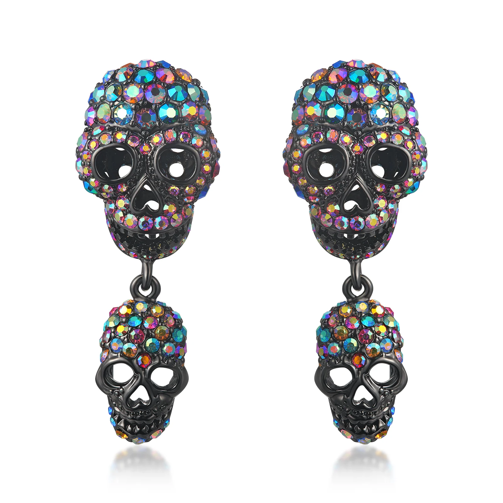Double Crystal Skull Earrings - Image 4