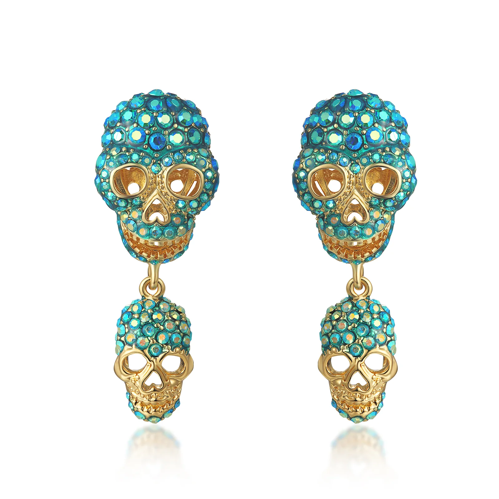 Double Crystal Skull Earrings - Image 5