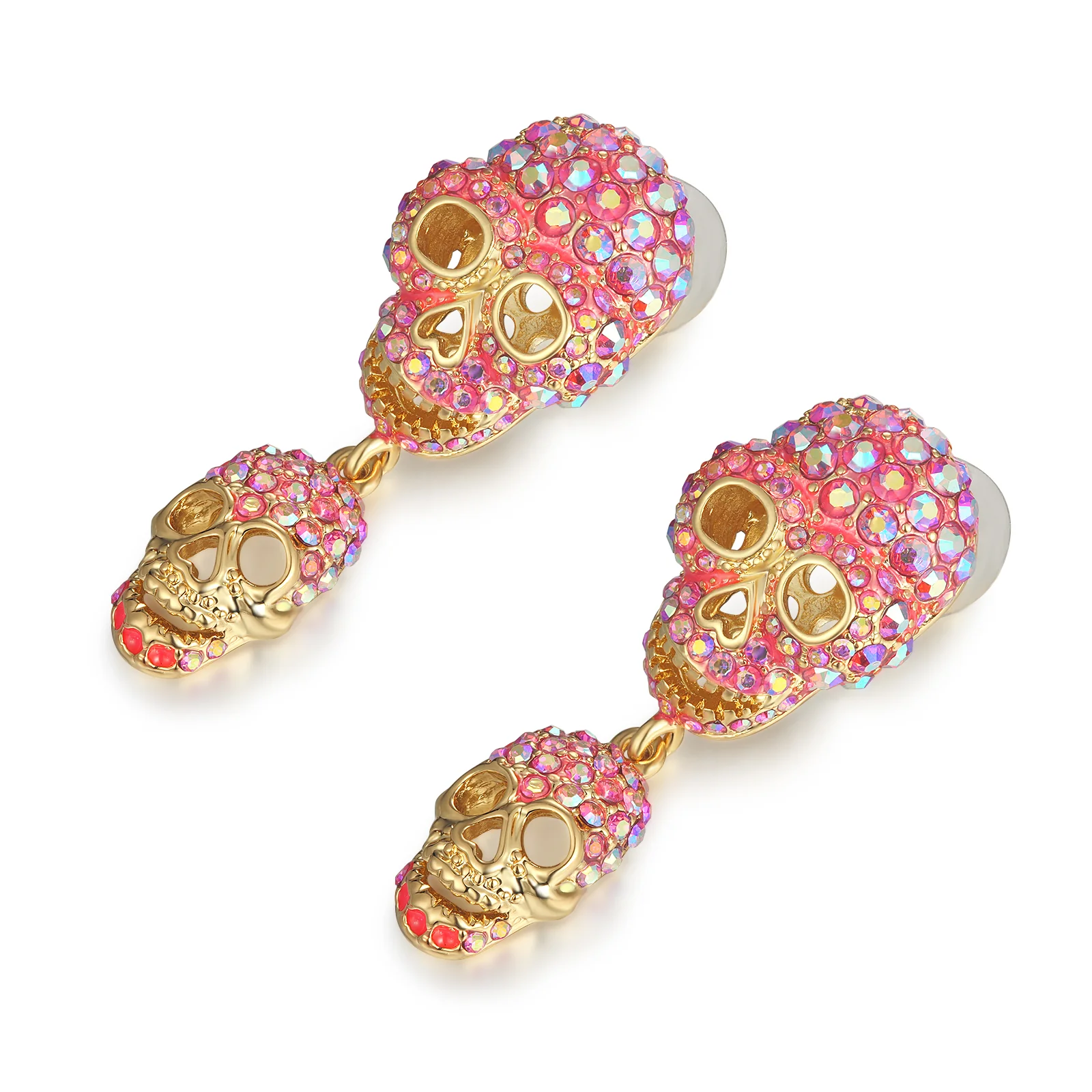 Double Crystal Skull Earrings - Image 7