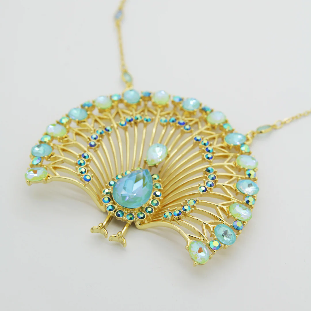Full Bloom Peacock Necklace - Image 2