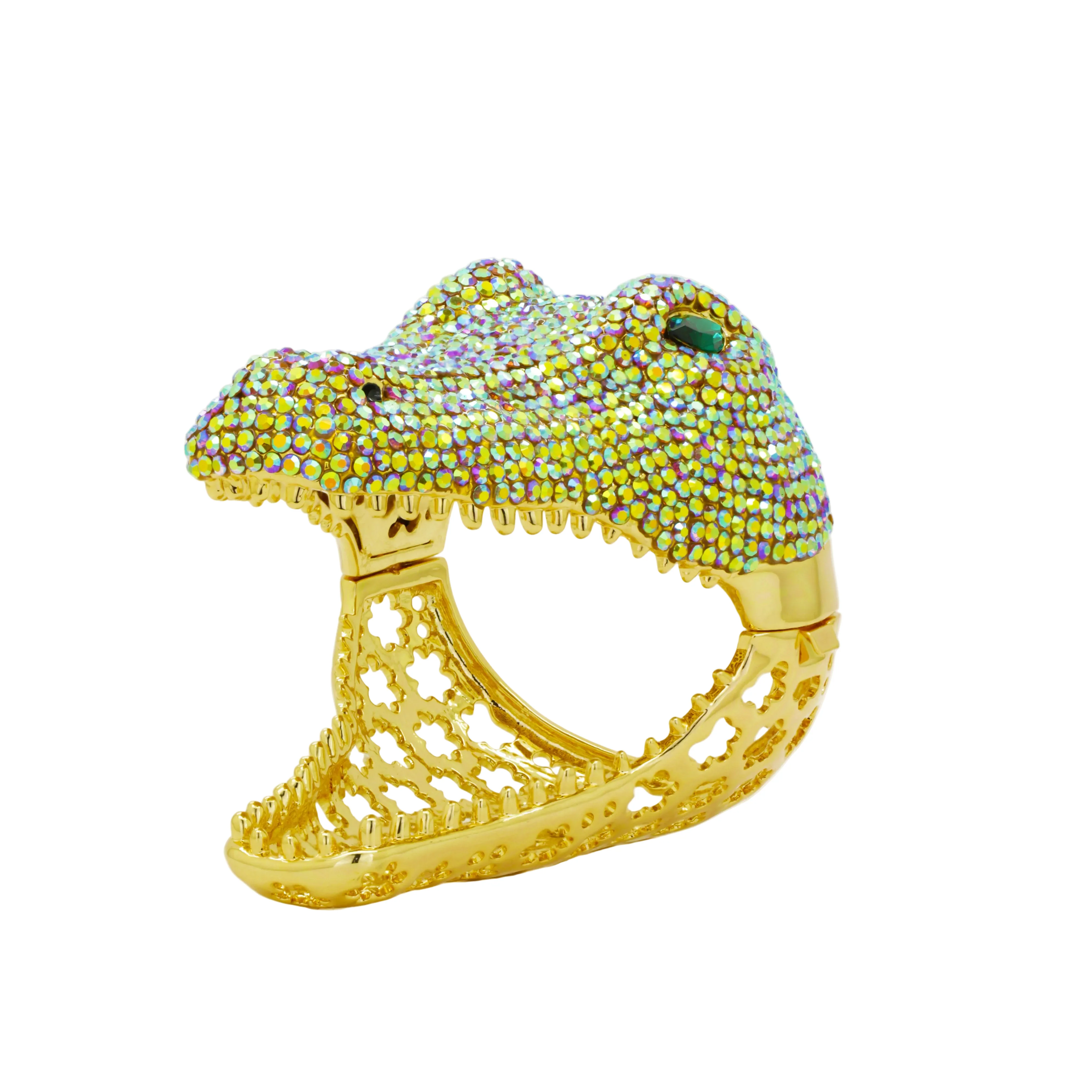Large Crystal Crocodile Cuff - Image 3