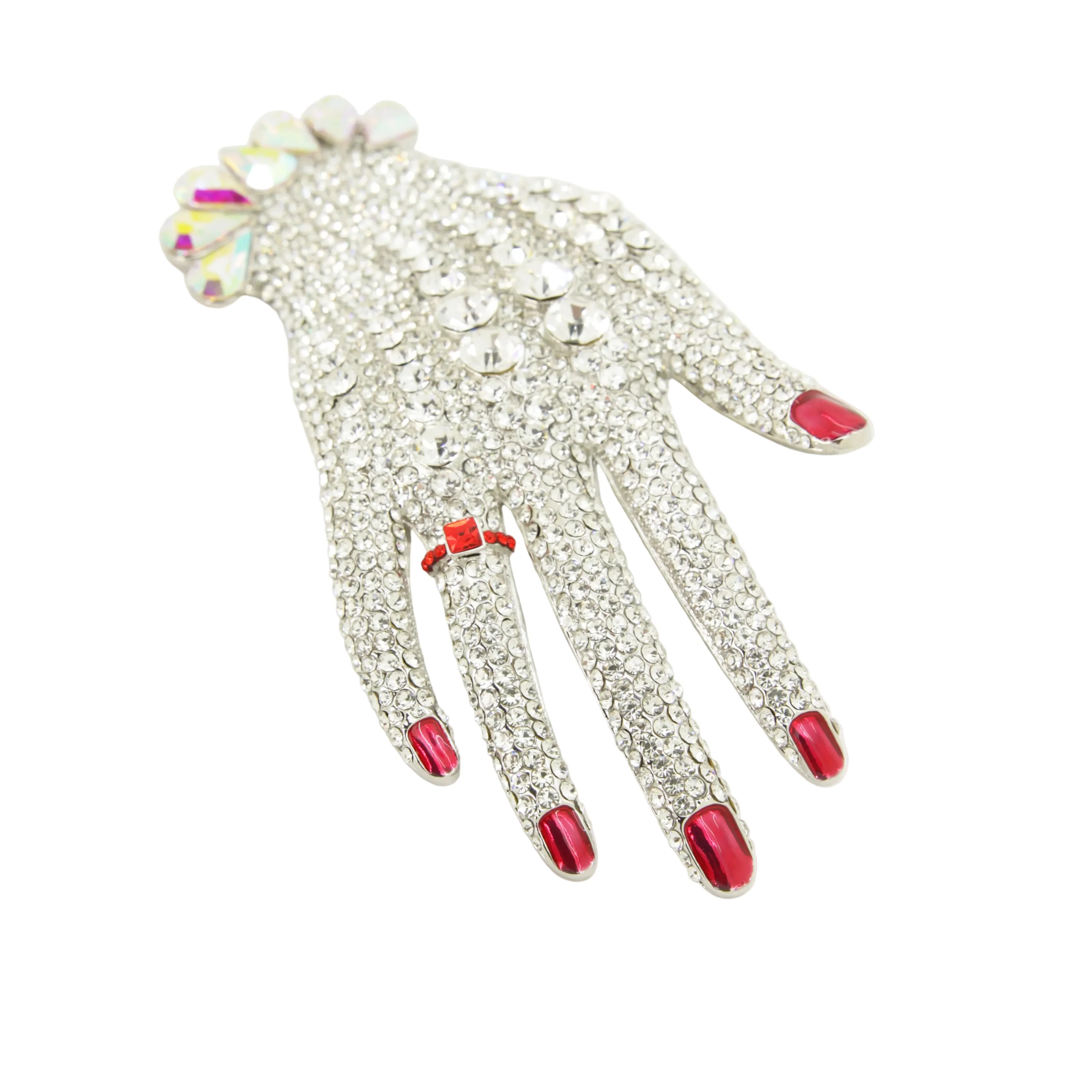 Elegant Crystal Hand Brooch - Image 3