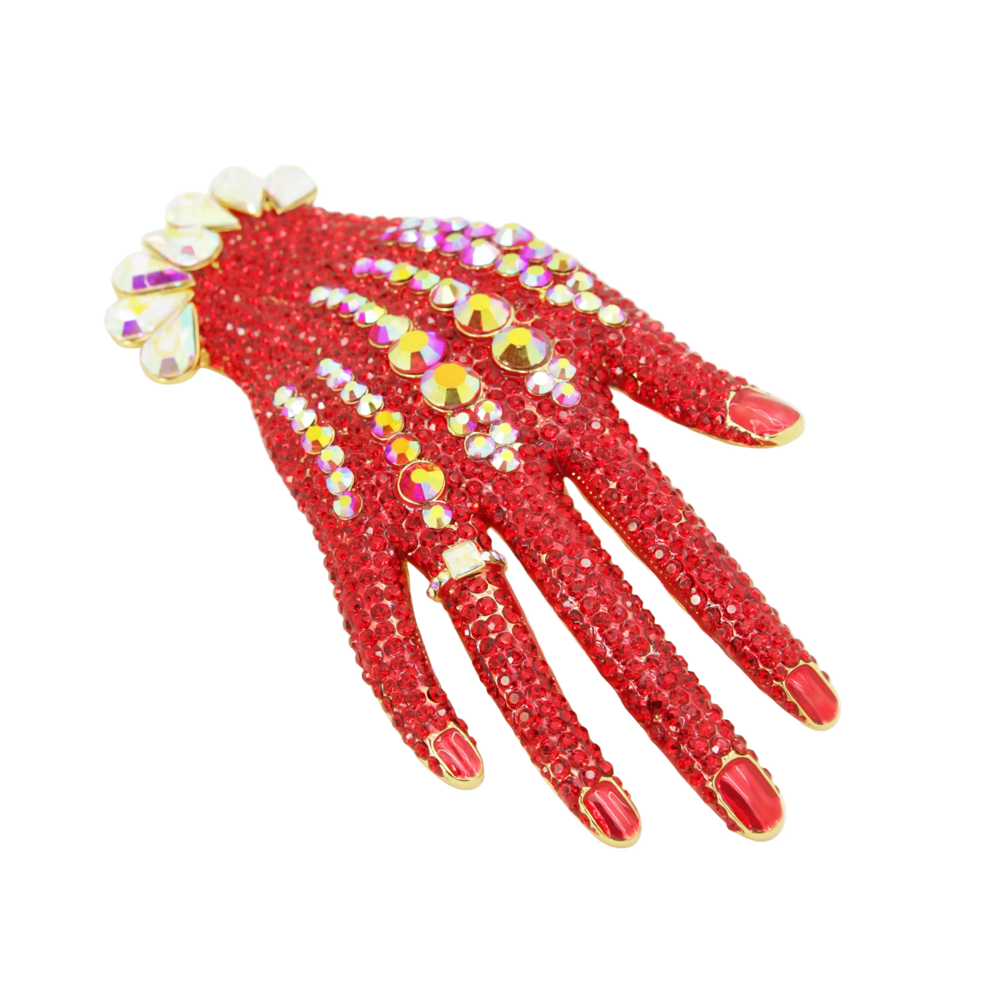 Elegant Crystal Hand Brooch - Image 4