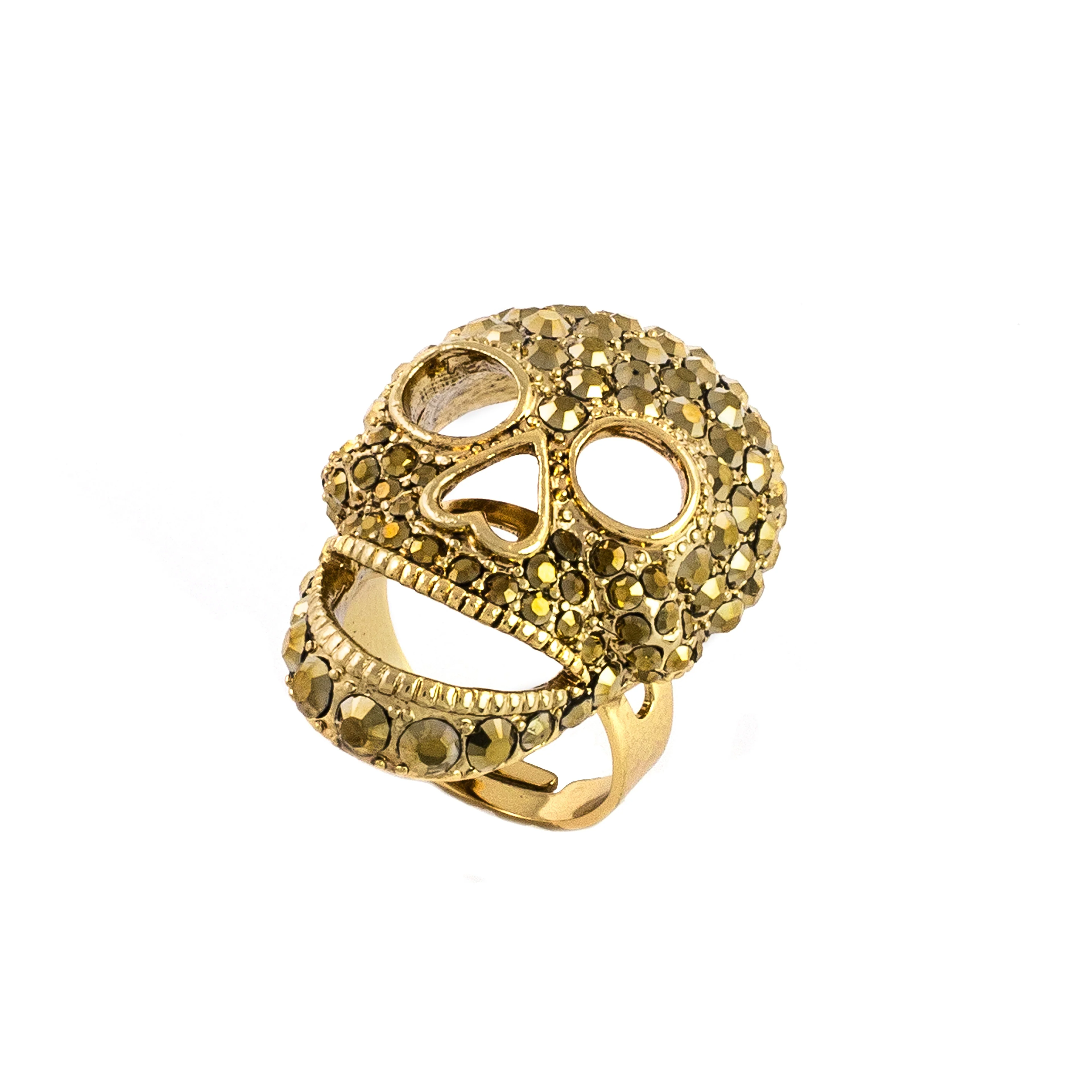 Large Crystal Skull Adjustable Ring - Image 3