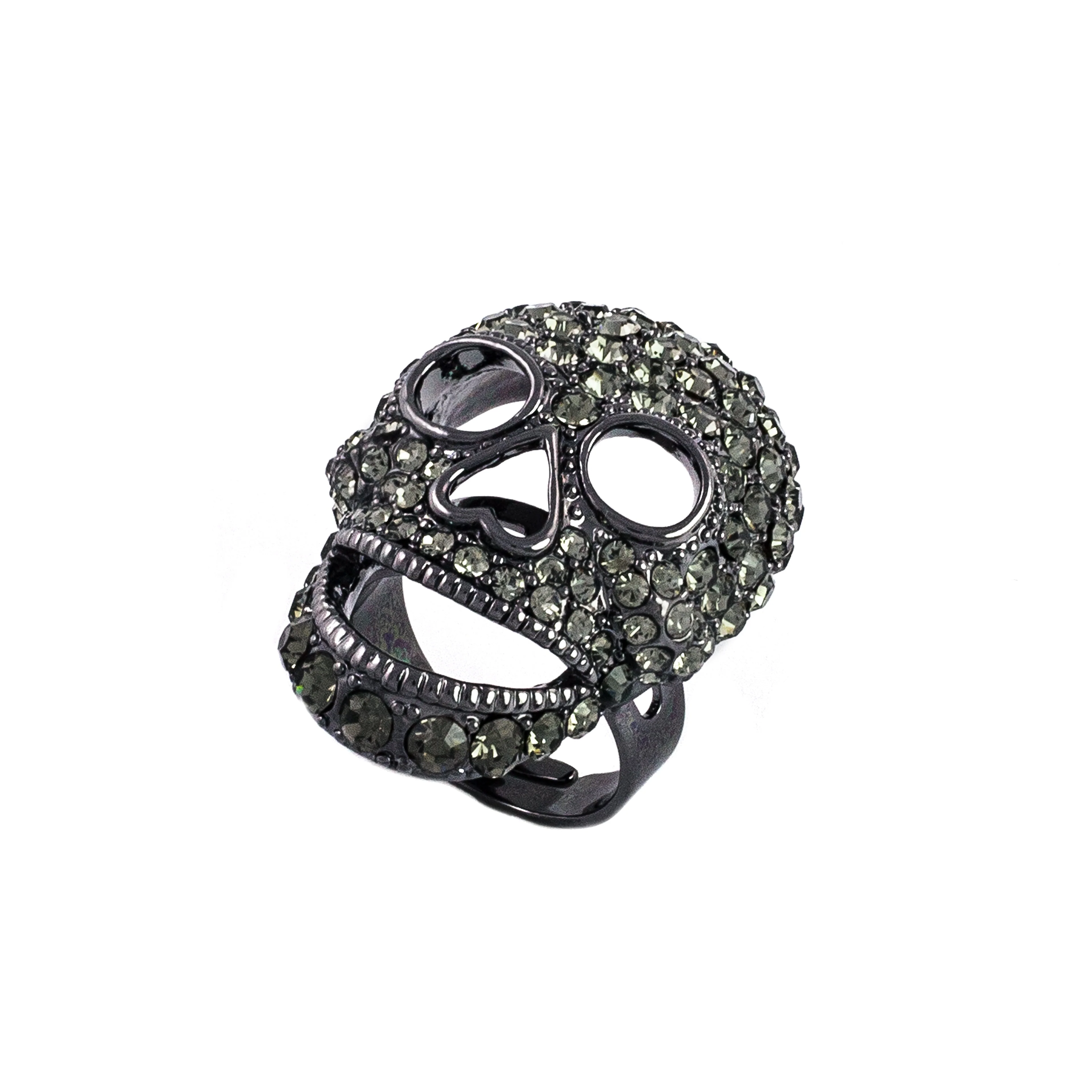 Large Crystal Skull Adjustable Ring - Image 4