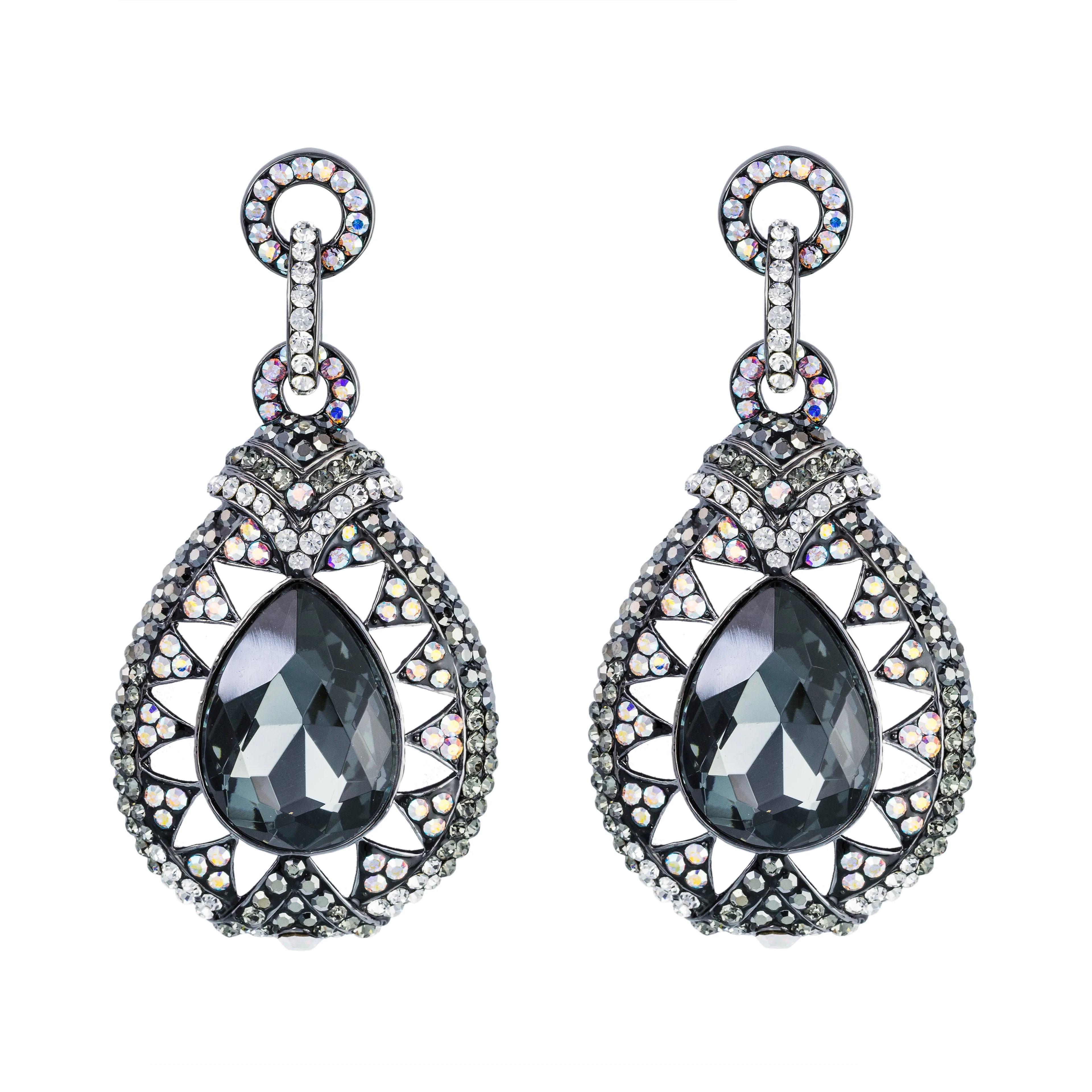 Large Iridescent Teardrop Earrings - Image 5