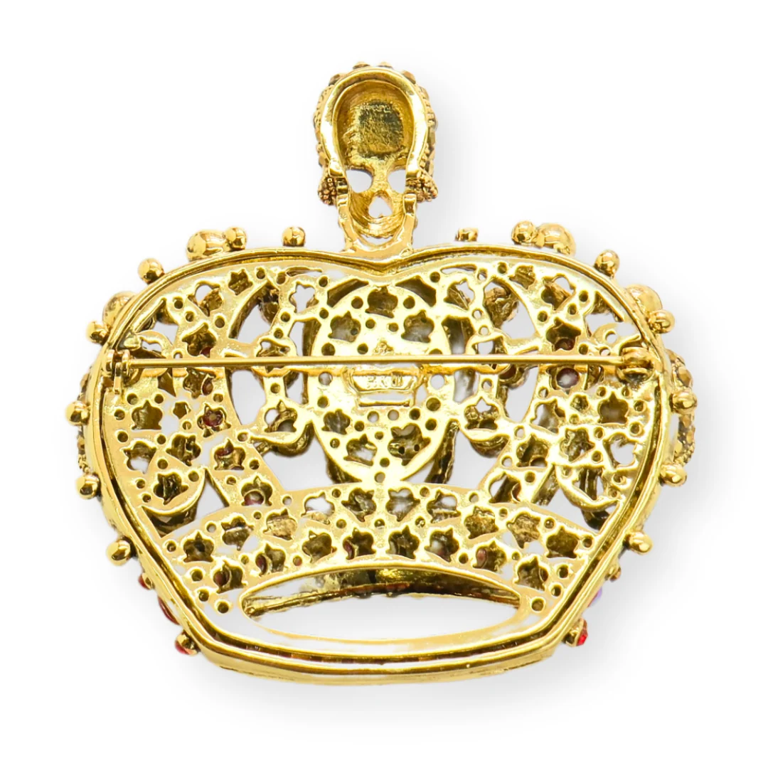 Multi Skull and Crown Brooch - Image 4