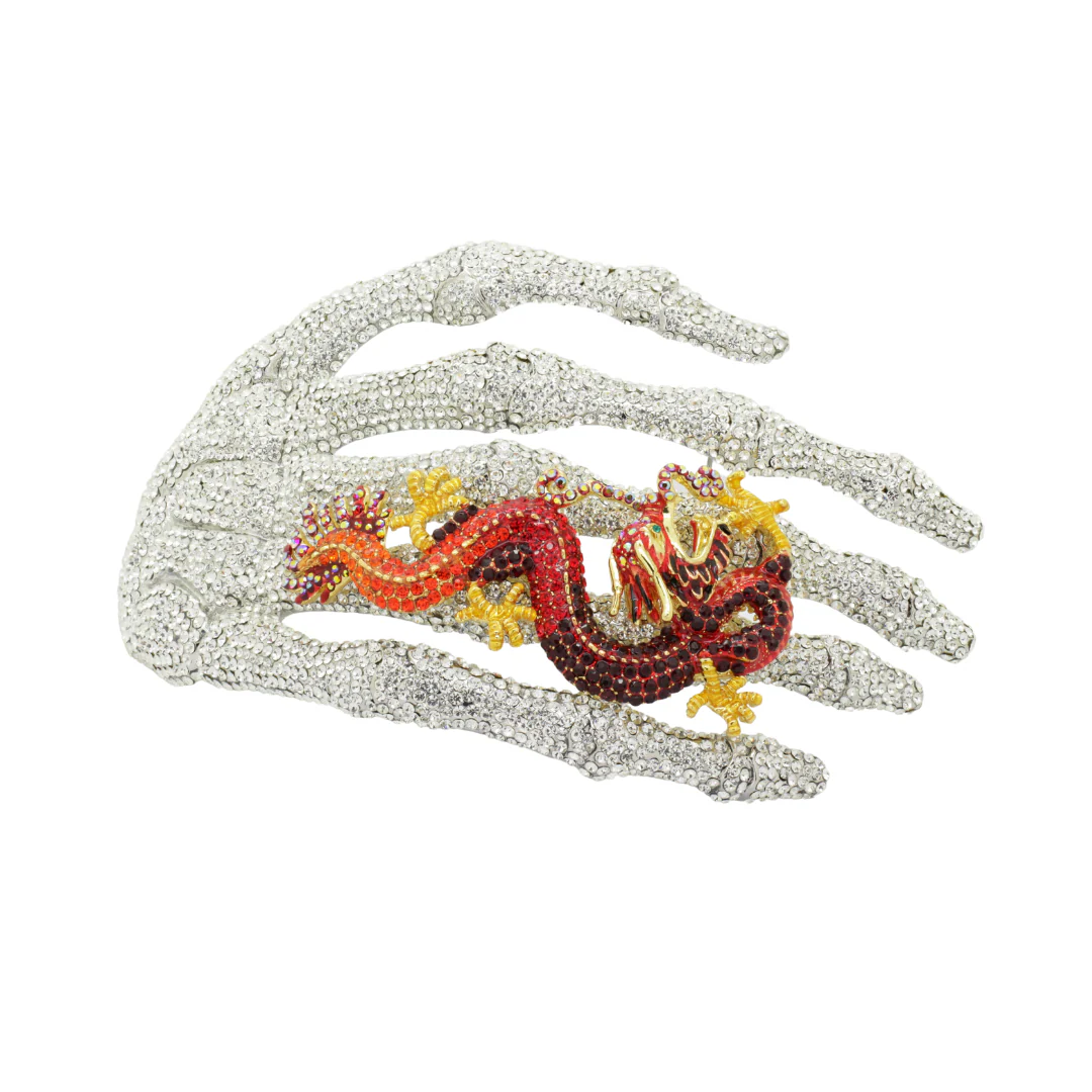 Skeleton Hand and Dragon Brooch - Image 2