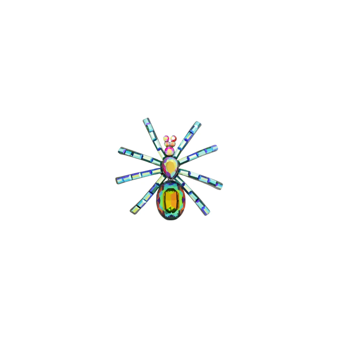 Small Baguette Crystal Spider Brooch - Image 4