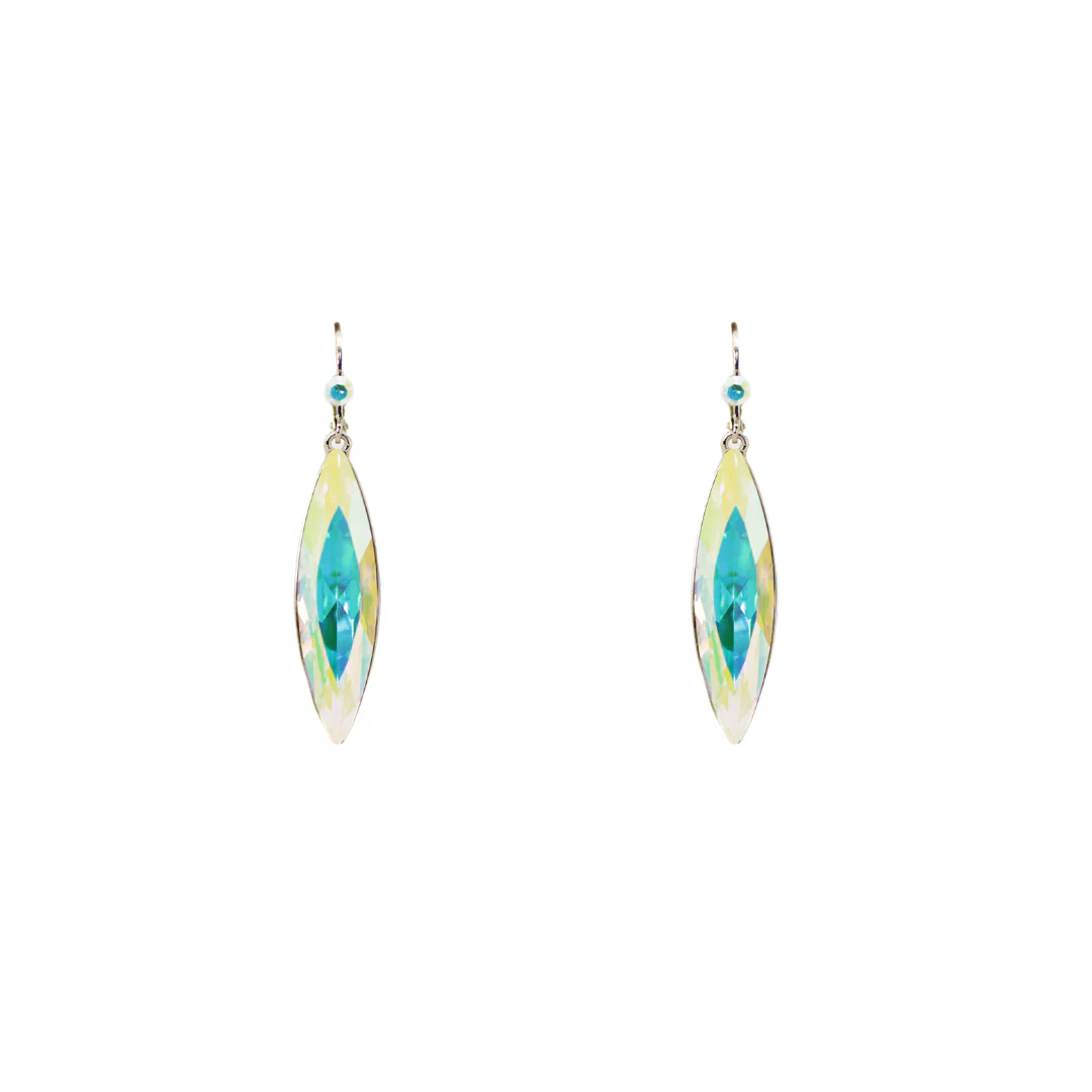 Small Crystal Leaf Earrings